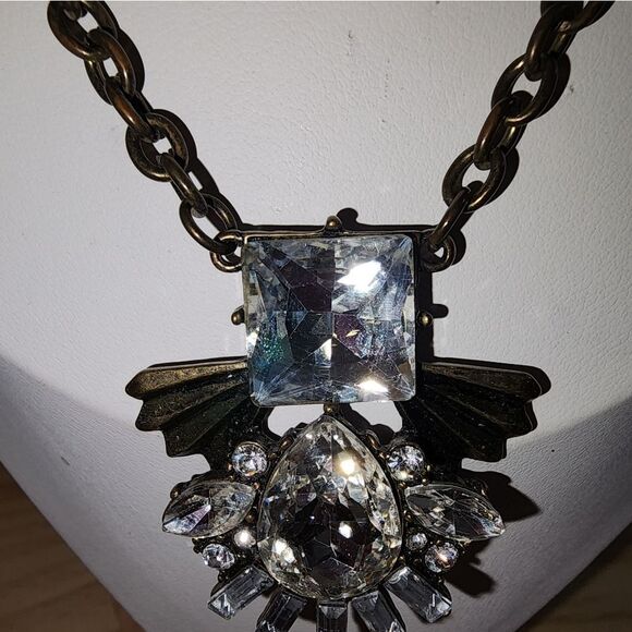 Elegant Silver and Black Statement Necklace. 17" - Picture 5 of 5